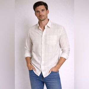 Club Monaco Slim Fit Windowpane Button-Down Shirt L/G